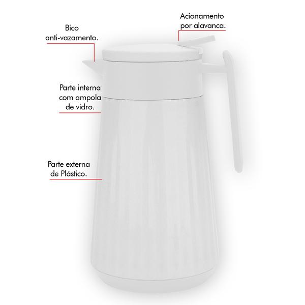 GARRAFA TERMICA CLASS BRANCA 1L