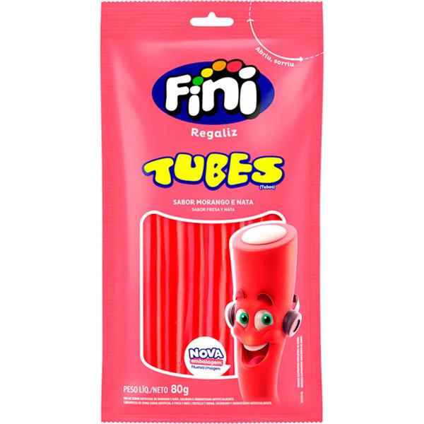 GOMA FINI TUBES MORANGO 80G