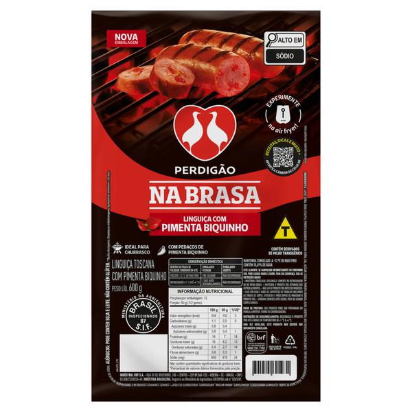 LINGUICA PERDIGAO NABRASA 600G TOSC C PIMENT BIQUINHO