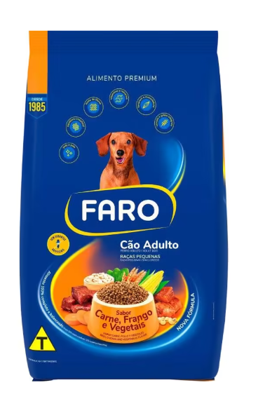 RACAO CAO FARO ADULTO 7KG MINI/PEQ CARNE