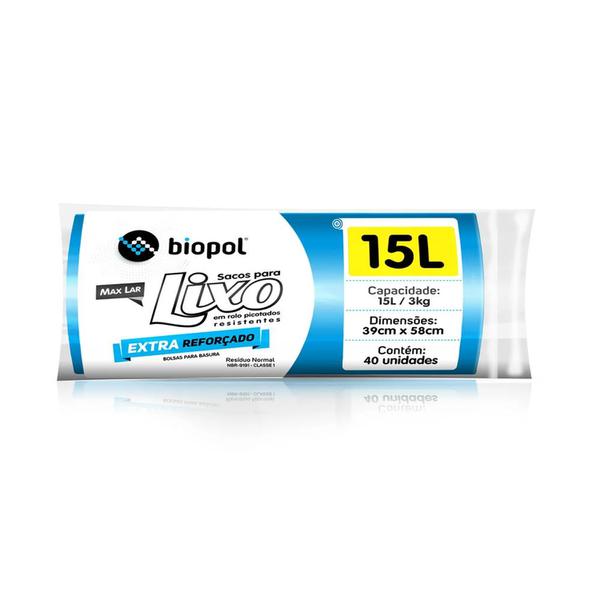 SACO LIXO MAX LAR AZUL 15L ROLO C/40UN