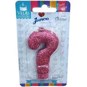 VELA ANIV JUNCO ROSA BEBE INTERROGACAO G