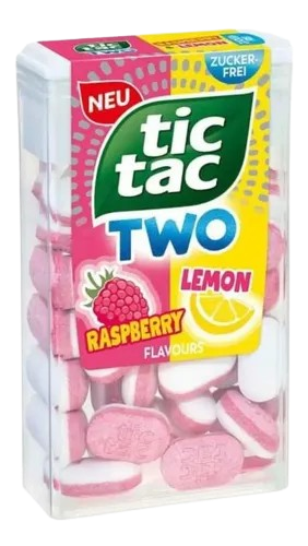 BALA TIC TAC TWO FRAMBOESA/LIMAO 38,5G