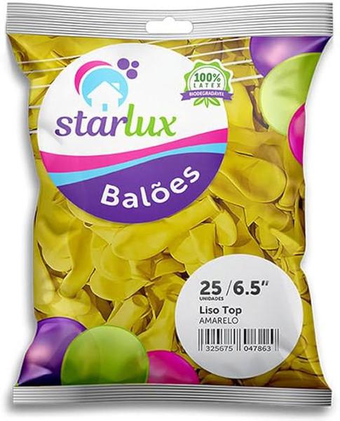 BALAO STARLUX FEST LISO N9 AMARELO 25UN
