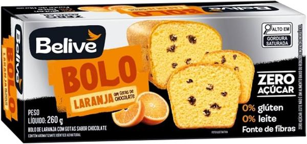 BOLO LARANJA C/GTS CHOC BELIVE ZR.AC/G/L 260G