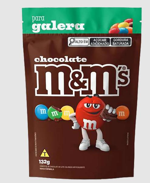 CONFEITO M&M CHOC AO LEITE POUCH 132G