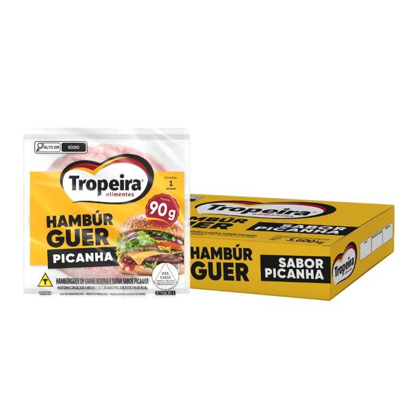 HAMB TROPEIRA BOVINO SABOR PICANHA 90G