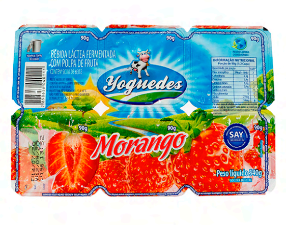 IOGURTE YOGUEDES BANDEJA MORANGO/COCO 54