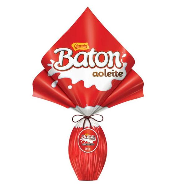 OVO PASCOA GAROTO BATON AO LEITE 204G