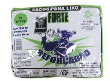 SACO LIXO FORTE REFORCADAO 60L PC C/30UN