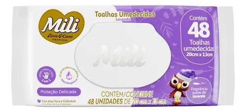 TOALHAS UMED MILI LOVE&CARE LAV C/48UN
