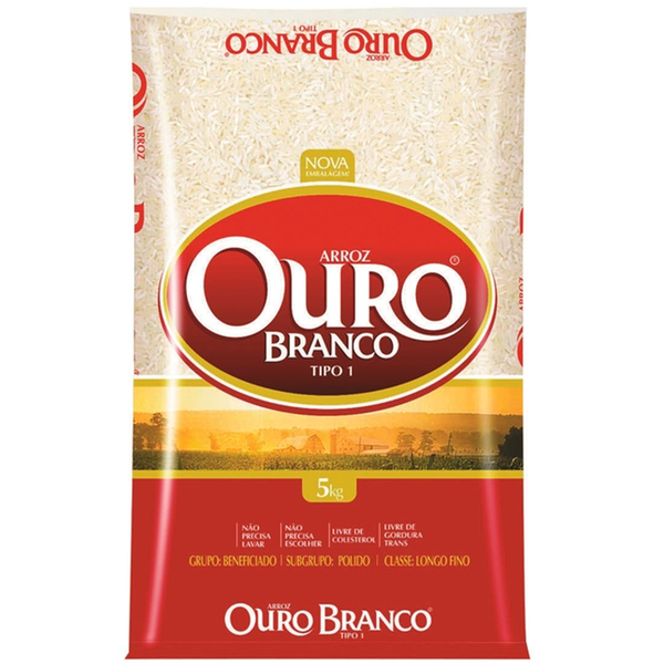ARROZ BRANCO TIPO 1 LF OURO BRANCO PCT 5kg