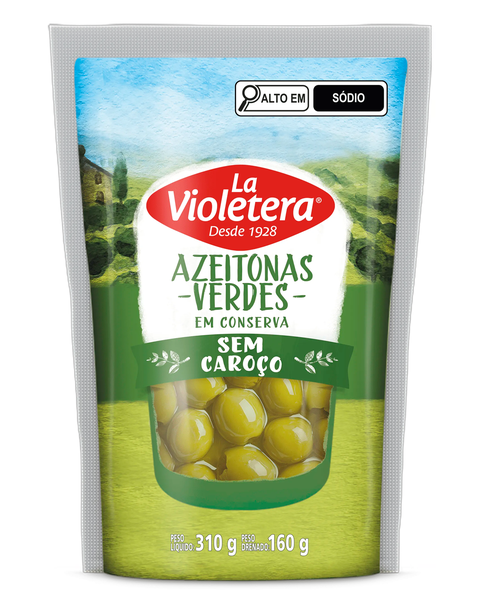 AZEITONA VERDE SEM CAROCO LA VIOLETERA SACHE 160g