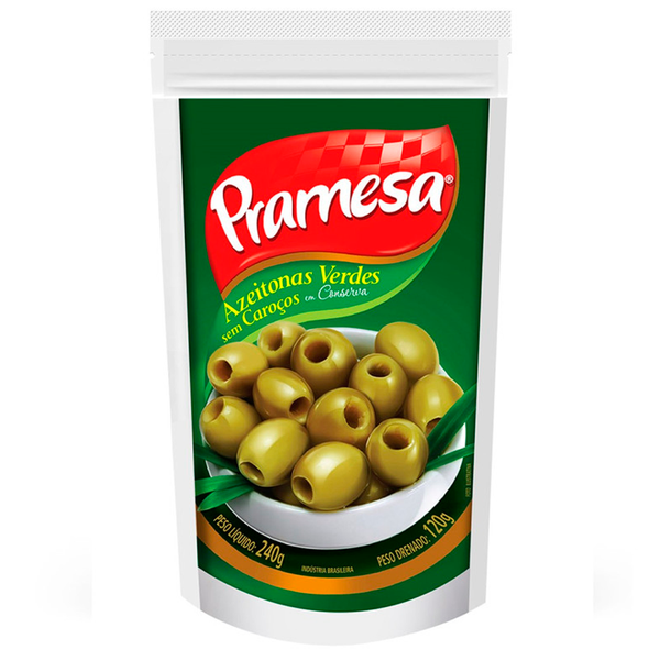 AZEITONA VERDE SEM CAROCO PRAMESA DOYPACK 120g