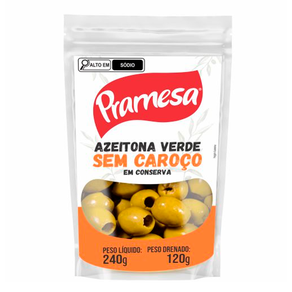 AZEITONA VERDE SEM CAROCO PRAMESA DOYPACK 120g