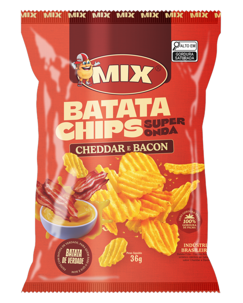 BATATA FRITA CHIPS  MIX PCT 150g CHEDDAR E BACON