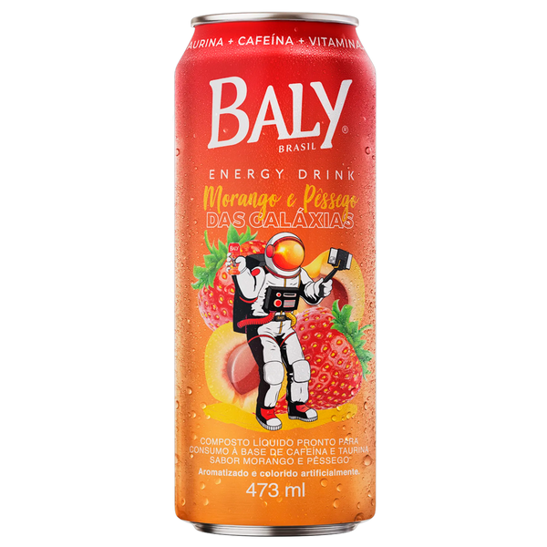 BEBIDA ENERGETICA BALY LATA 473ml MORANGO/PESSEGO