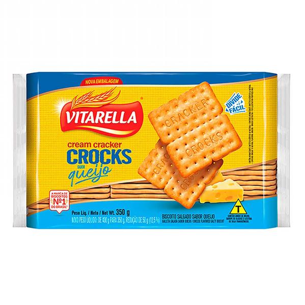 BISCOITO CREAM CRACKER CROCKS  VITARELLA PCT 350g QUEIJO
