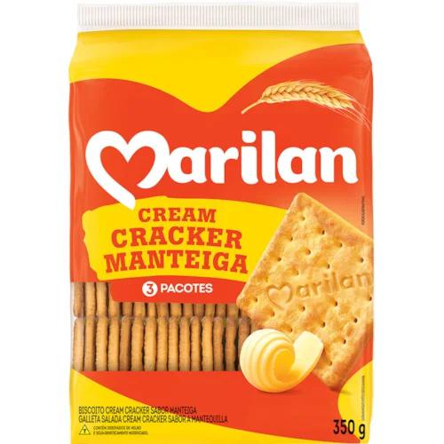BISCOITO CREAM CRACKER  MARILAN PCT 350g MANTEIGA