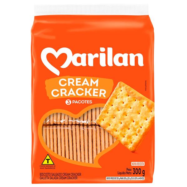 BISCOITO CREAM CRACKER  MARILAN PCT 300g TRADICIONAL