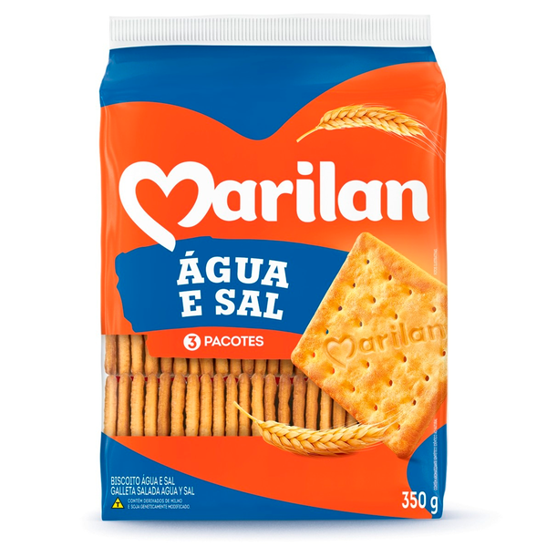 BISCOITO CREAM CRACKER MARILAN PCT 350g AGUA E SAL