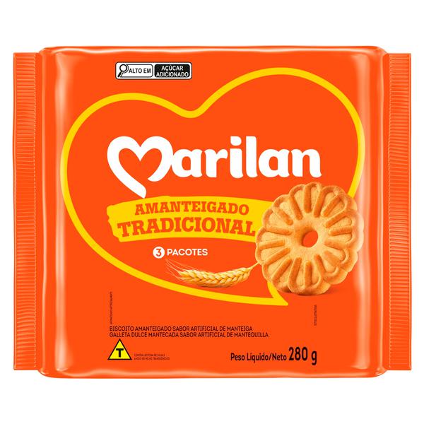 BISCOITO DOCE MARILAN PCT 280g AMANTEIGADO TRADICIONAL
