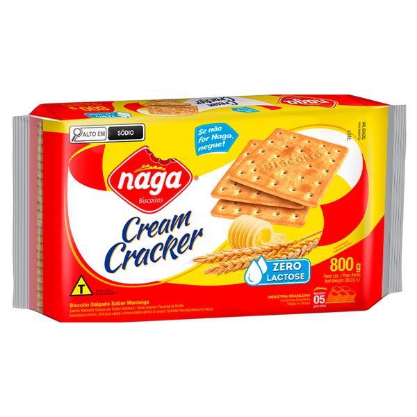 BISCOITO DOCE NAGA PCT 800g CREAM CRACKER