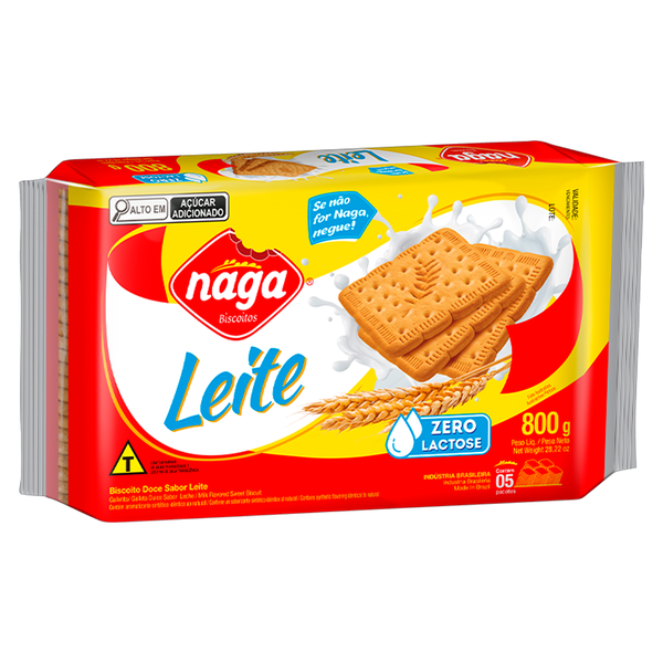 BISCOITO DOCE NAGA PCT 800g LEITE
