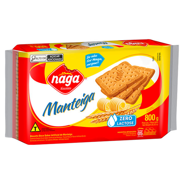 BISCOITO DOCE NAGA PCT 800g MANTEIGA