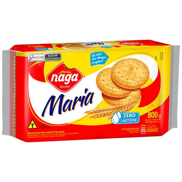 BISCOITO DOCE NAGA PCT 800g MARIA