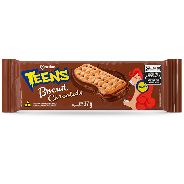 BISCOITO DOCE TEENS MARILAN PCT 37g CHOCOLATE