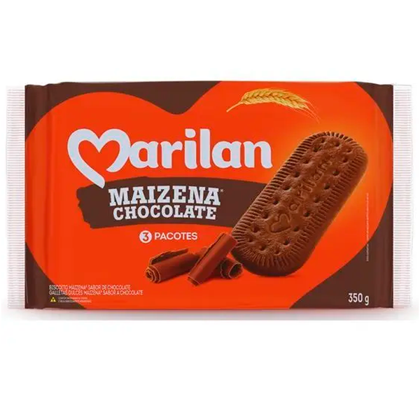 BISCOITO MAIZENA CHOCOLATE MARILAN PCT 350g