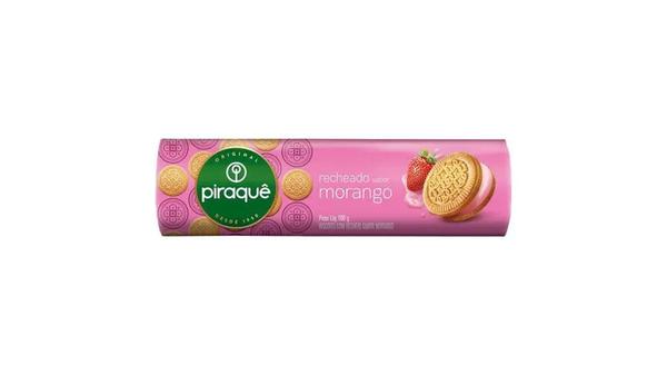 BISCOITO RECHEADO PIRAQUE PCT 160g MORANGO
