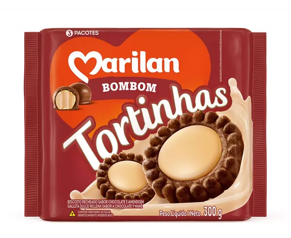 BISCOITO TORTINHA MARILAN PCT 300g BOMBOM
