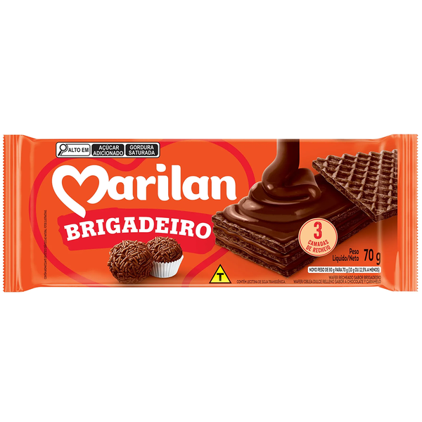 BISCOITO WAFER MARILAN  PCT 70g BRIGADEIRO