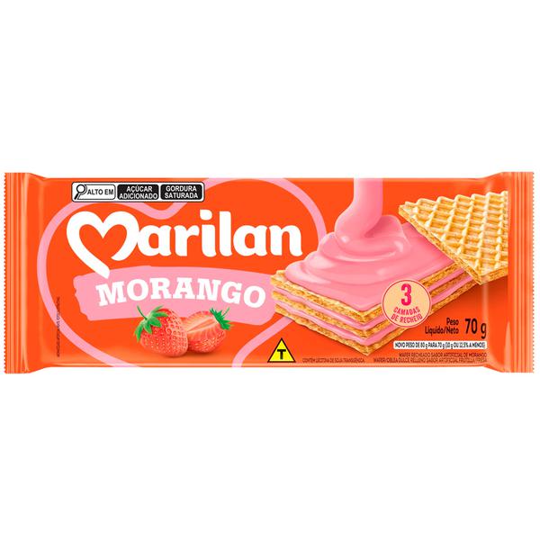 BISCOITO WAFER MARILAN  PCT 70g MORANGO