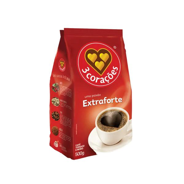 CAFE TORRADO MOIDO ALMOFADA EXTRA FORTE 3 CORACOES PCT 500g