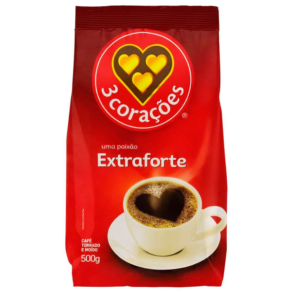 CAFE TORRADO MOIDO ALMOFADA EXTRA FORTE 3 CORACOES PCT 500g