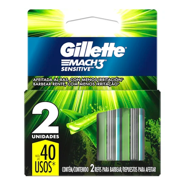 CARGA BARBEAR MACH 3 GILLETTE EMB 2un SENSITIVE