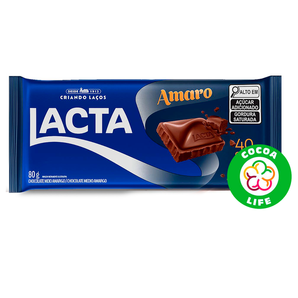 CHOCOLATE BARRA  LACTA TAB 80g AMARO