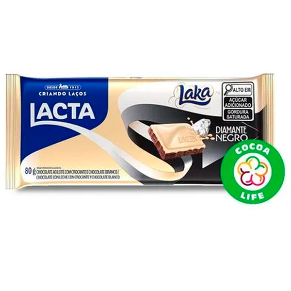 CHOCOLATE BARRA  LACTA TAB 80g DIAMANTE NEGRO/LAKA