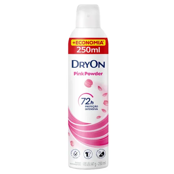 DESODORANTE FEM AERO 72HR DRYON FRASCO 250ml PINK POWDER