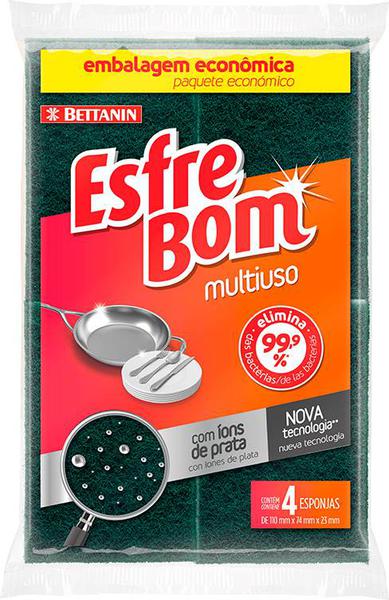 ESPONJA MULTI USO DUPLA FACE ESFREBOM PG 3 LV 4un