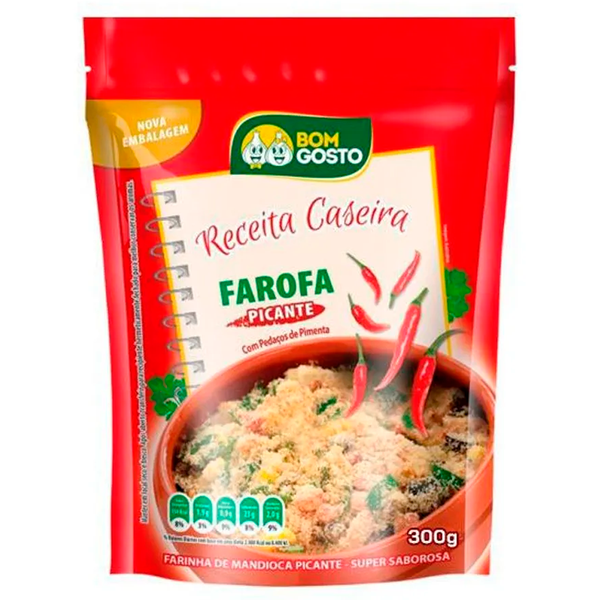 FAROFA PRONTA RECEITA CASEIRA  BOM GOSTO PCT 300g PICANTE