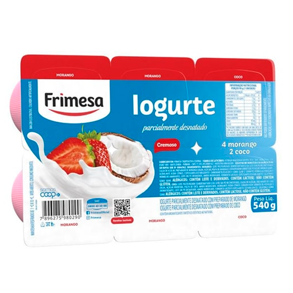 IOGURTE POLPA FRIMESA BDJ 540g MORANGO COCO