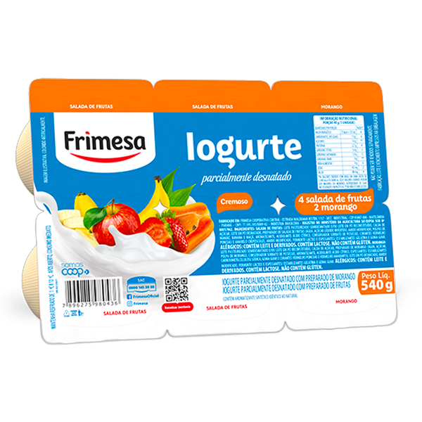 IOGURTE POLPA FRIMESA BDJ 540g MORANGO SALADA FRUTAS