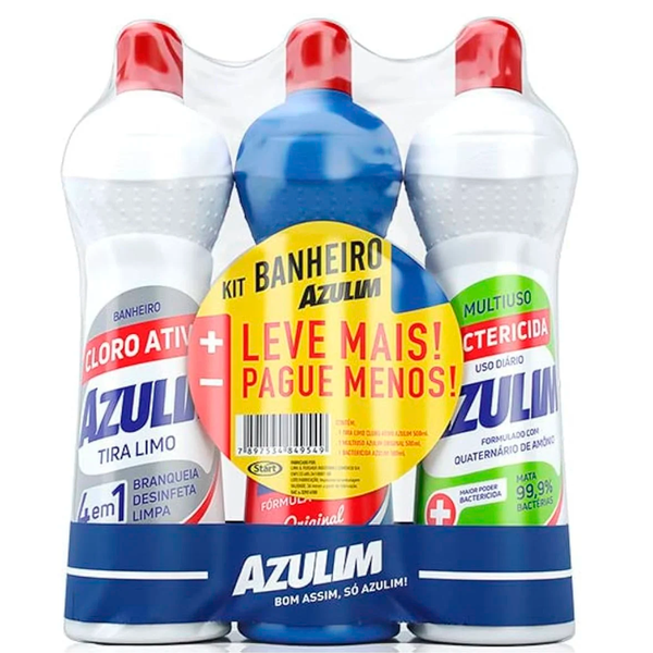 KIT ECONOMICO BANHEIRO  AZULIM EMB 3un