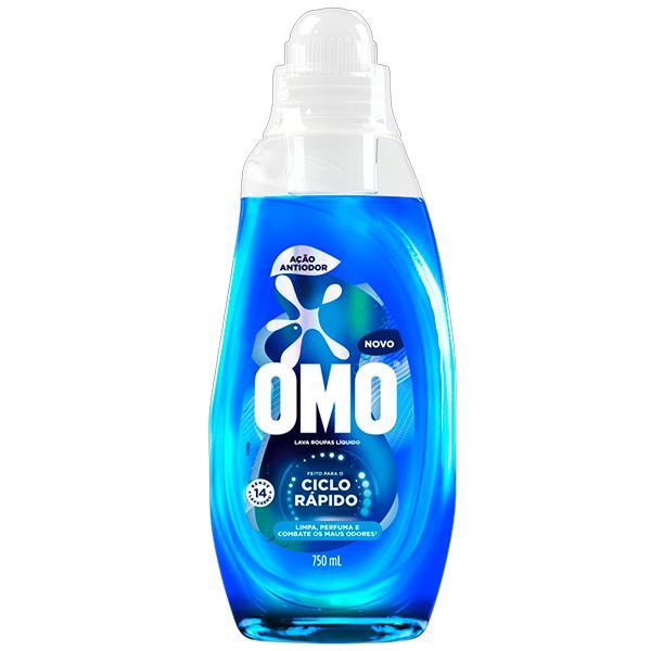 LAVA ROUPA LIQ CICLO RAPIDO OMO FRASCO 750ml ACAO ANTIODOR