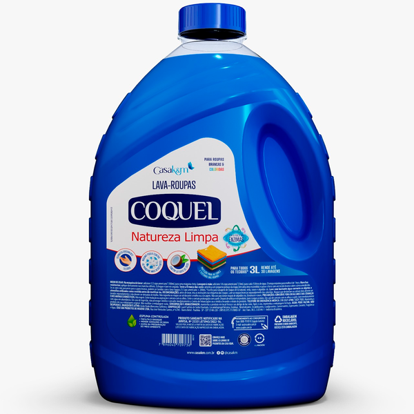 LAVA ROUPA LIQ COQUEL CASAKM FRASCO 3lt NATUREZA LIMPA
