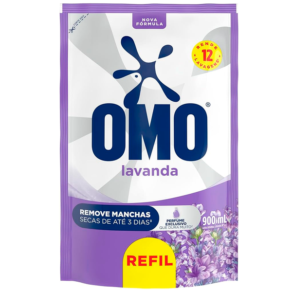 LAVA ROUPA LIQ REFIL OMO DOYPACK 900ml LAVANDA